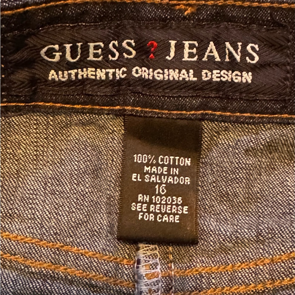 VTG Authentic GUESS Women's Press Denim Blue Skirt. Size 16 (Waist 14”). - Picture 7 of 11